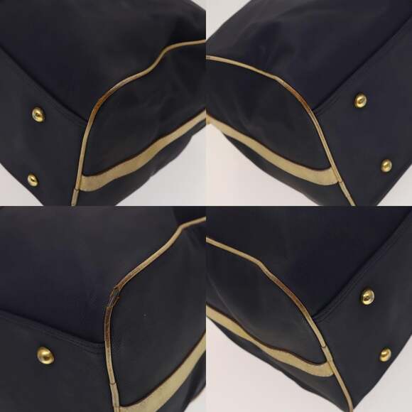 DIOR Sports Boston Bag Leather Pvc Navy Gold - Picture 10 of 12